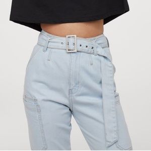 NWOT H&M High Waisted Utility Jeans 100% Cotton